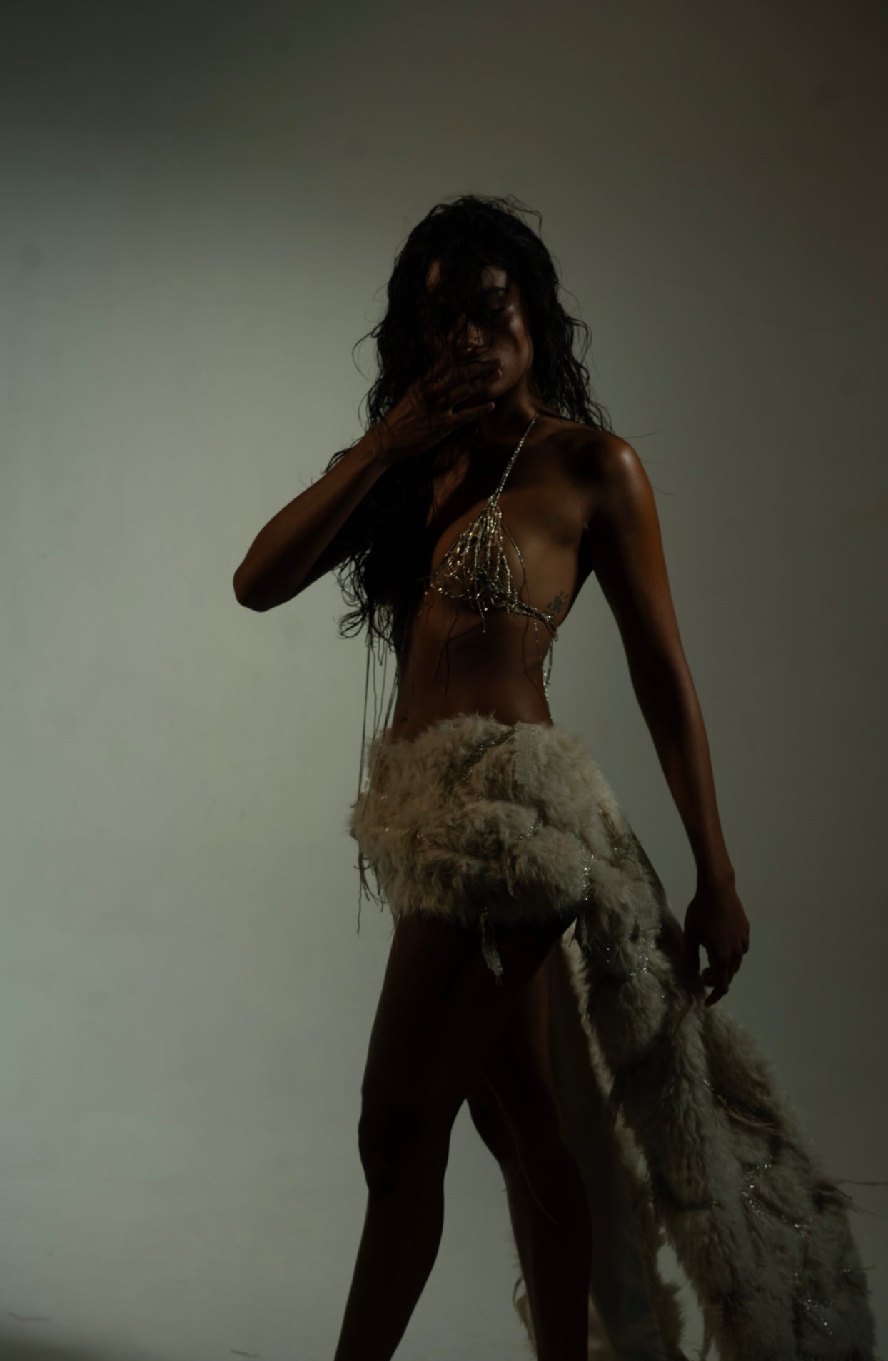48h Faux Fur Embroidered Skirt