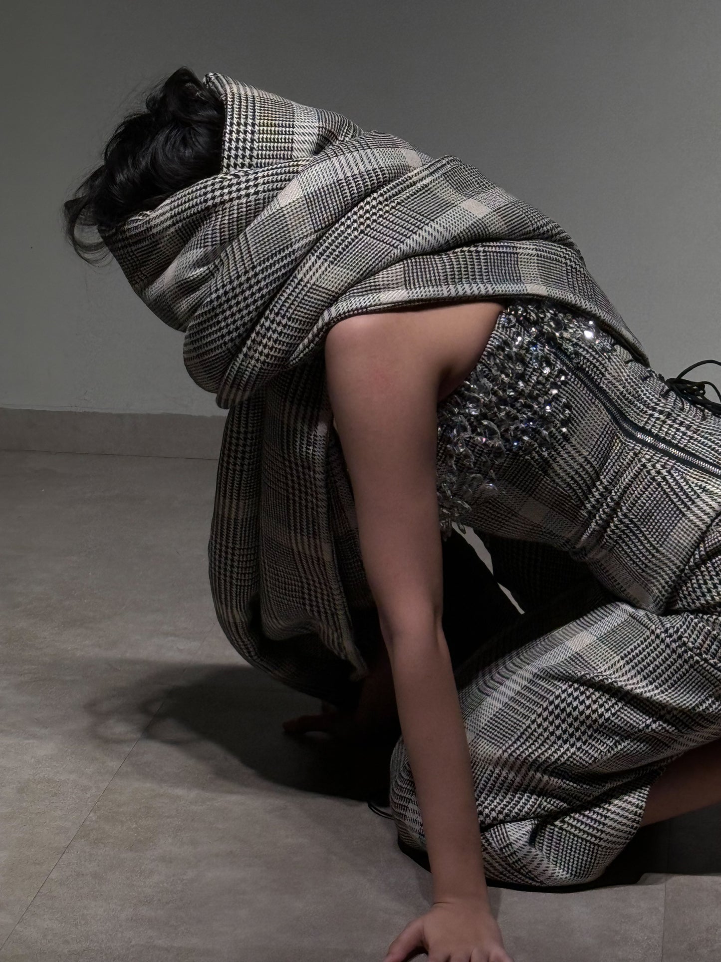 Glen Plaid Puffer Scarf