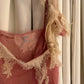 Pink Georgette and Cream Lace Slip Top