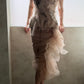 Two Layer Champagne Satin and Tulle Skirt