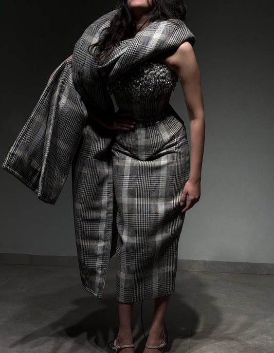 Glen Plaid Puffer Scarf