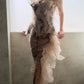 Two Layer Champagne Satin and Tulle Skirt