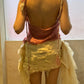 Pink Georgette and Cream Lace Slip Top