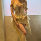 Cream Georgette and Lace Corset
