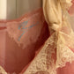 Pink Georgette and Cream Lace Slip Top