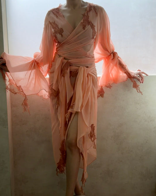 Chiffon and Lace Wrap Skirt