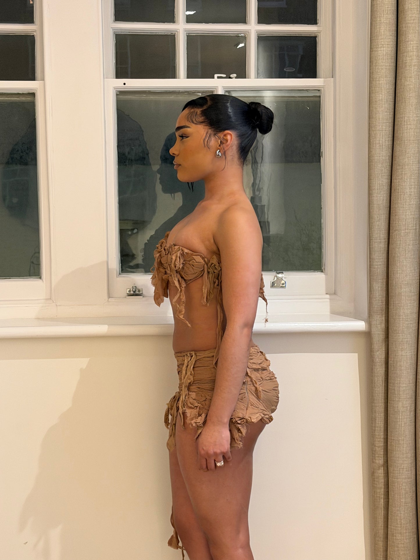 Nude Georgette Raw Bralette