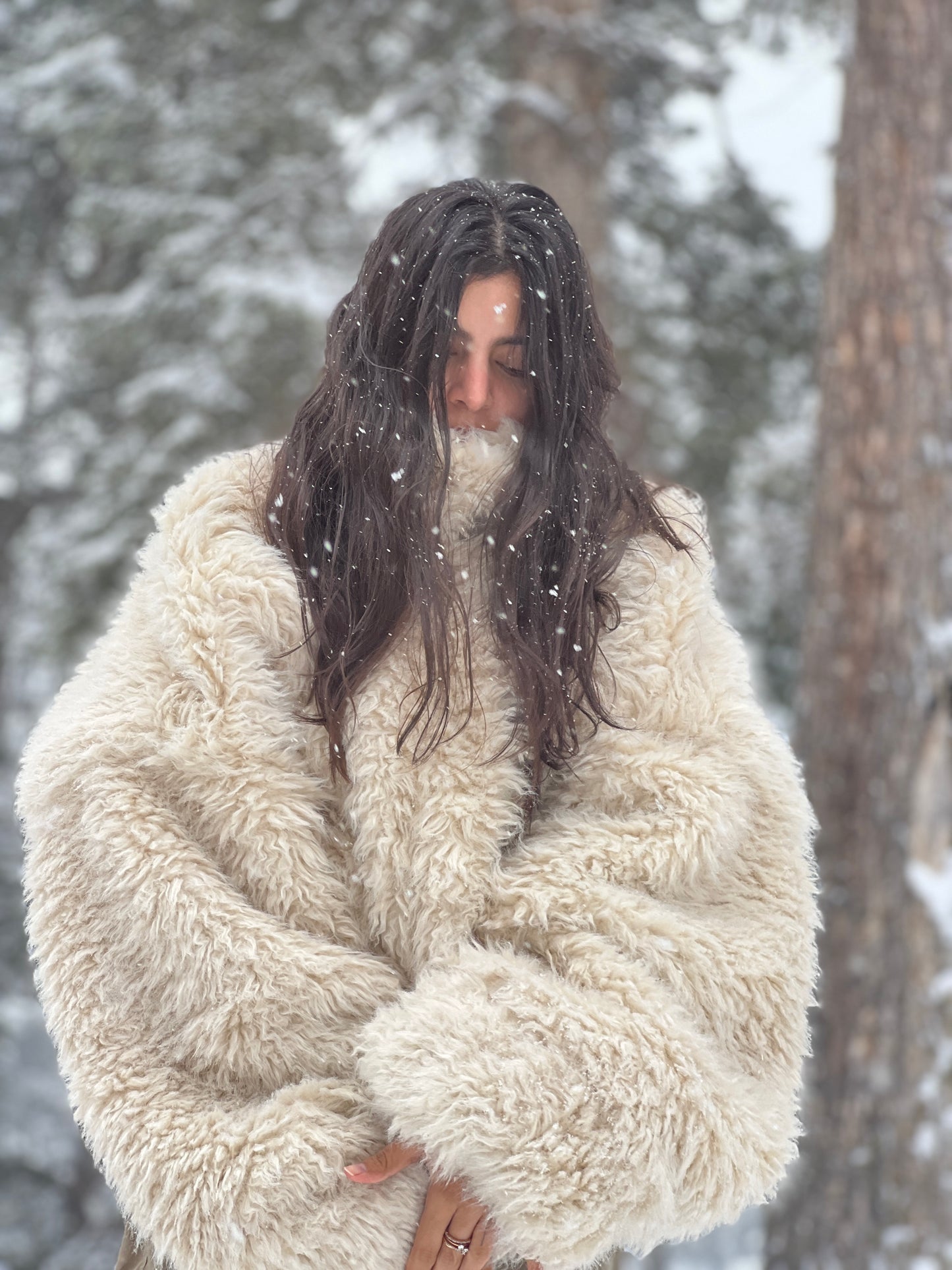 Faux fur oversized jacket