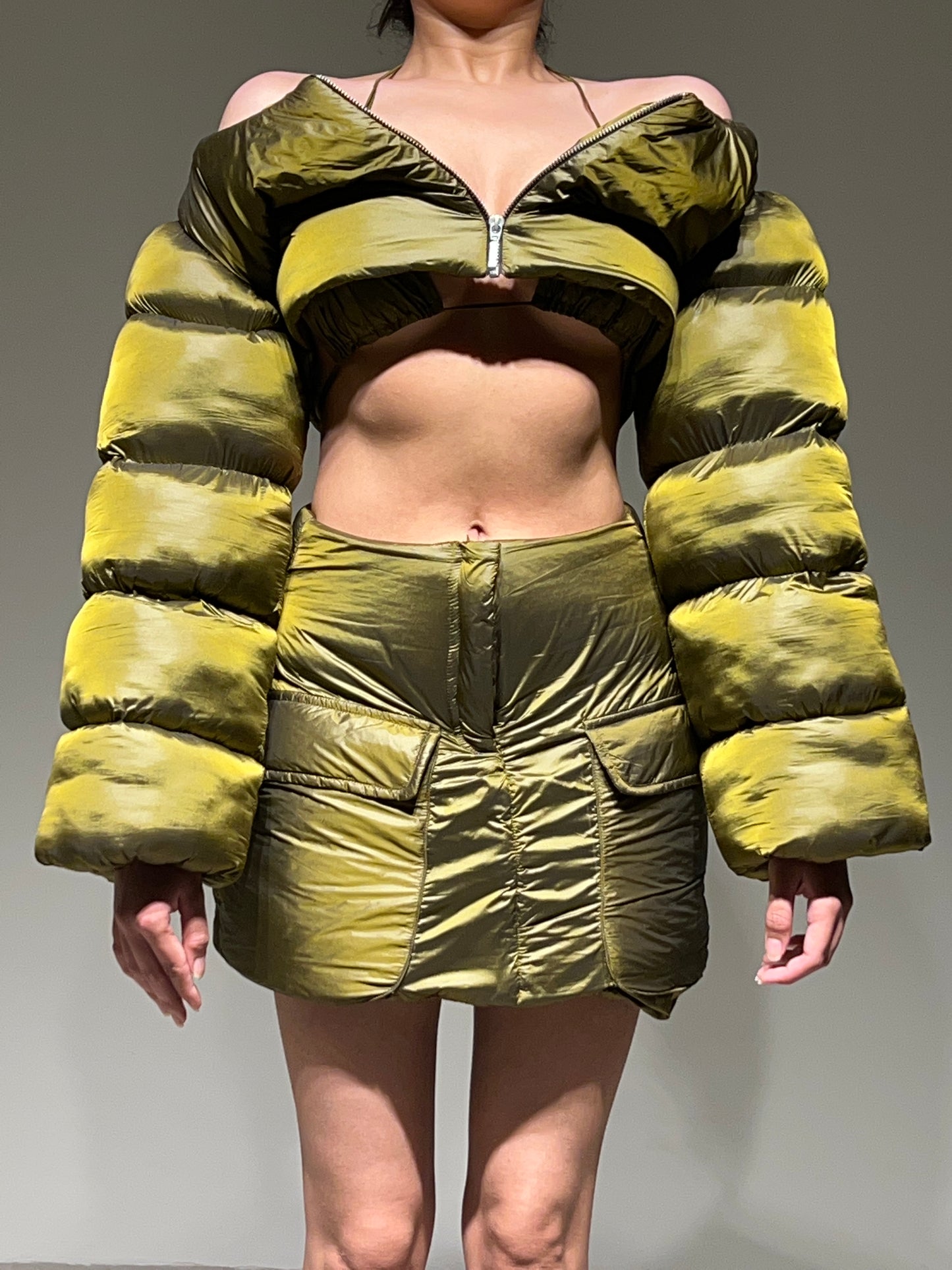 Olive Puffer Skirt