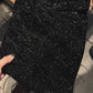 77h Black Embroidered Feather Skirt